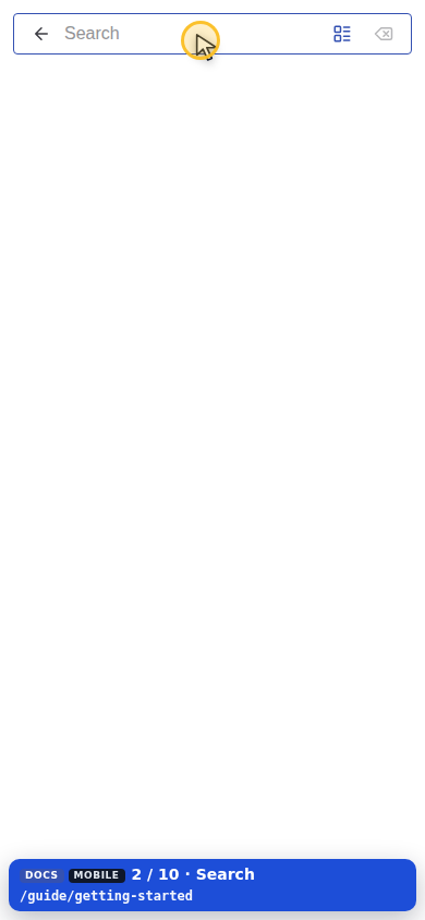 Mobile — Type search