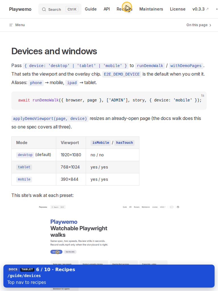 Tablet — Recipes